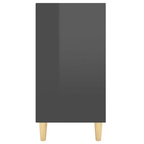 Sideboard High Gloss Grey 103.5x35x70cm Engineered Wood - Image 5