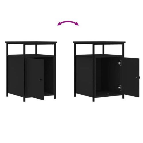 Bedside Cabinets 2pcs Black 40x42x60cm Engineered Wood - Image 10