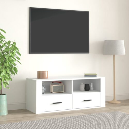 TV Cabinet White 100x35x40cm Engineered Wood - Image 11