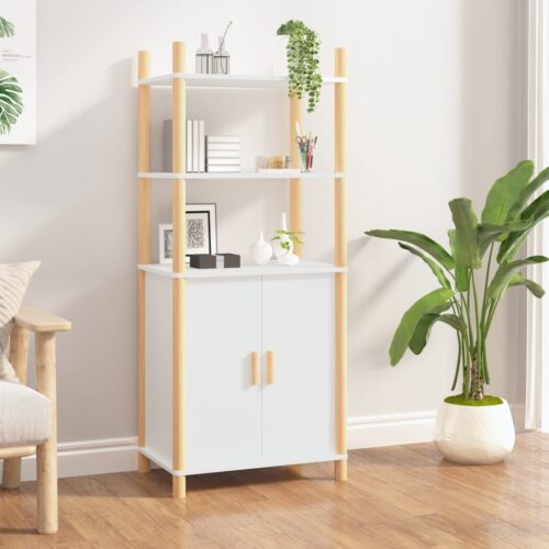 Highboard White 60x40x141cm Engineered Wood