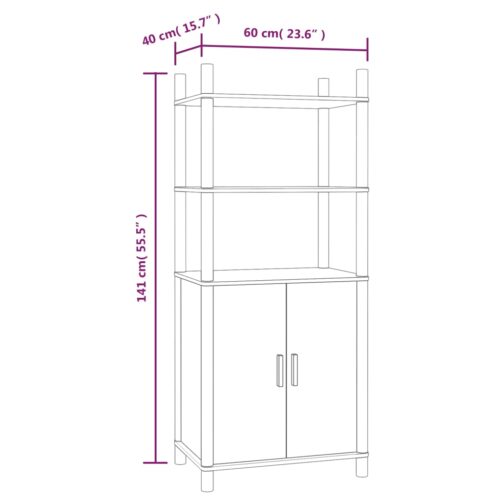 Highboard White 60x40x141cm Engineered Wood - Image 6