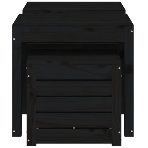 3-Piece Garden Box Set Black Solid Wood Pine - Image 6
