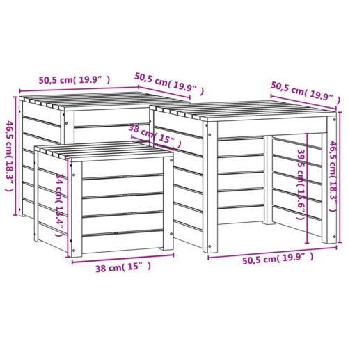 3-Piece Garden Box Set Black Solid Wood Pine - Image 10