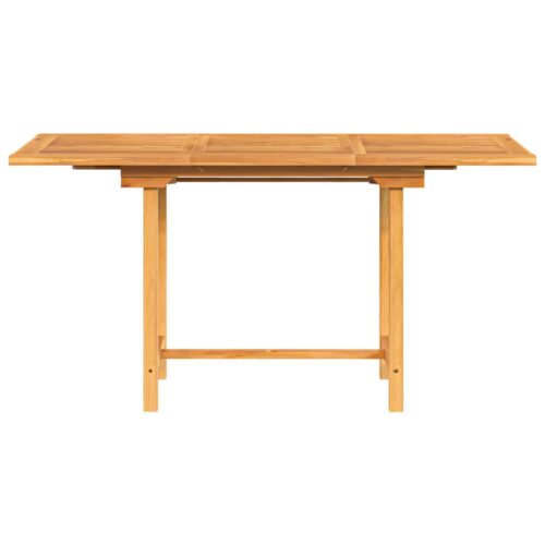Extending Garden Table 110-160x80x75cm Solid Wood Teak - Image 4