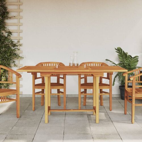 Extending Garden Table 110-160x80x75cm Solid Wood Teak - Image 8