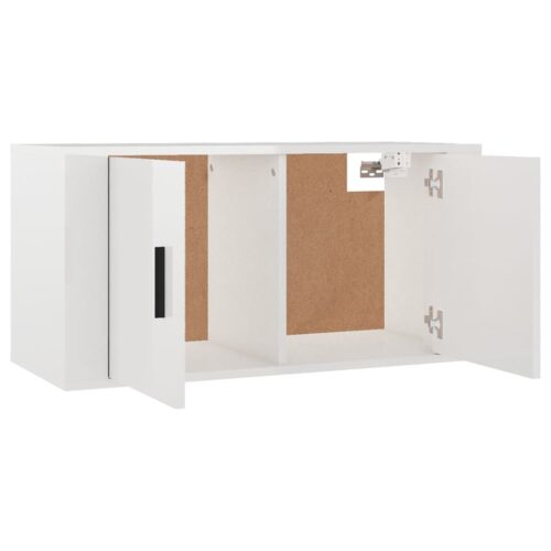 2-Piece TV Cabinet Set High Gloss White Engineered Wood - Image 5