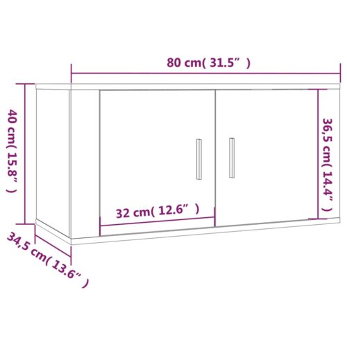 2-Piece TV Cabinet Set High Gloss White Engineered Wood - Image 11