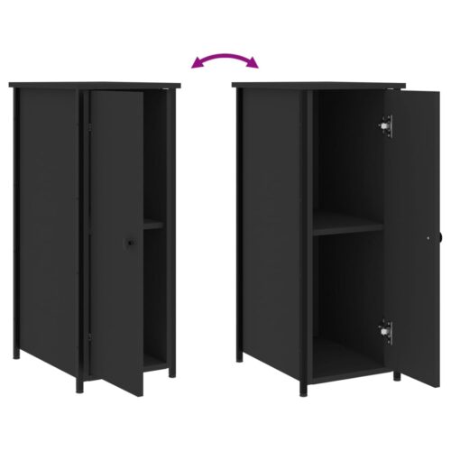 Bedside Cabinets 2pcs Black 32x42x80cm Engineered Wood - Image 10