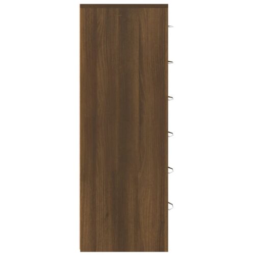 Sideboard with 6 Drawers Brown Oak 50x34x96cm Engineered Wood - Image 6