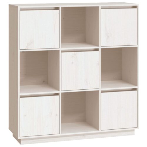 Highboard White 110.5x35x117cm Solid Wood Pine - Image 2