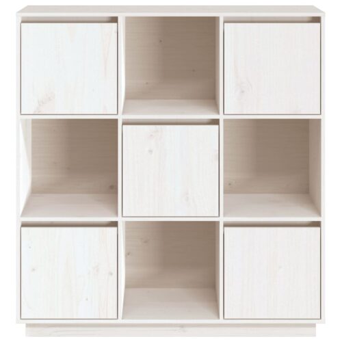 Highboard White 110.5x35x117cm Solid Wood Pine - Image 3