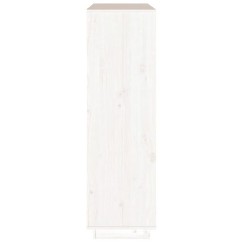 Highboard White 110.5x35x117cm Solid Wood Pine - Image 4