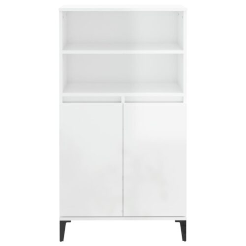 Highboard High Gloss White 60x36x110cm Engineered Wood - Image 3