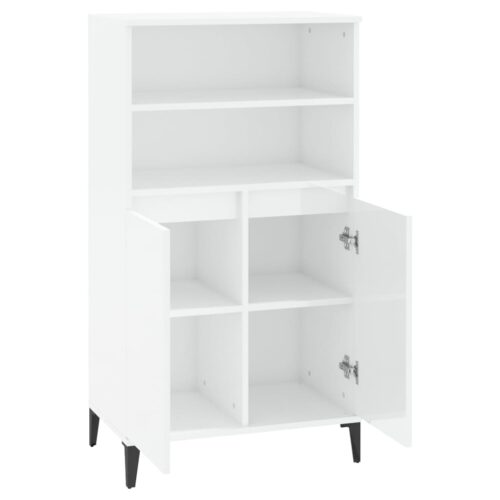 Highboard High Gloss White 60x36x110cm Engineered Wood - Image 4