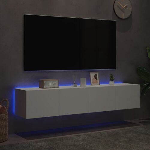 TV Wall Cabinets with LED 2pcs White 80x35x31cm - Image 4