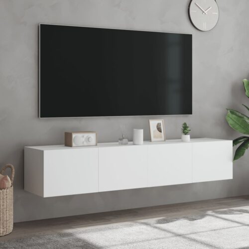 TV Wall Cabinets with LED 2pcs White 80x35x31cm - Image 3