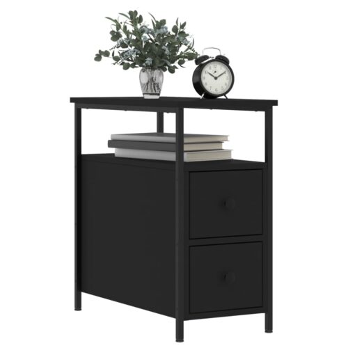 Bedside Cabinets 2pcs Black 30x60x60cm Engineered Wood - Image 3