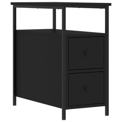 Bedside Cabinets 2pcs Black 30x60x60cm Engineered Wood - Image 5
