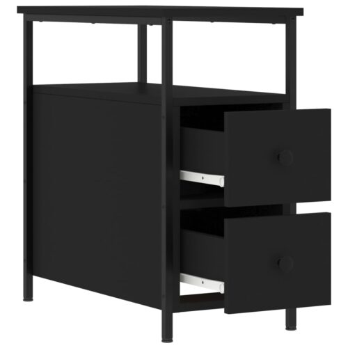 Bedside Cabinets 2pcs Black 30x60x60cm Engineered Wood - Image 7