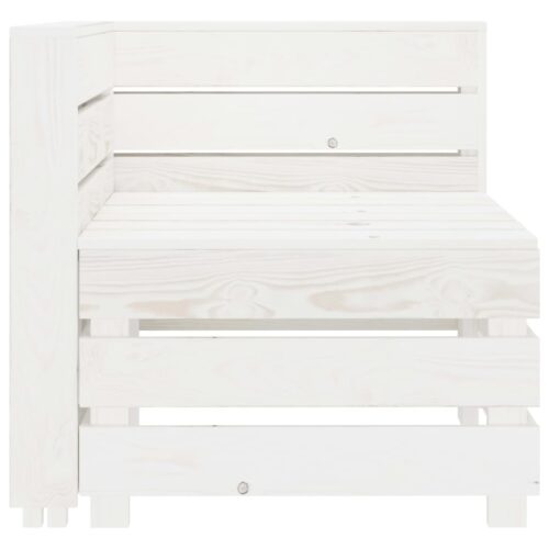Garden Pallet Corner Sofa White Wood - Image 2