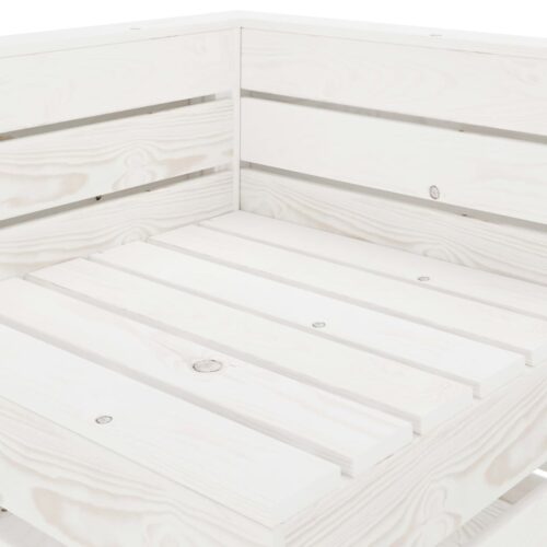 Garden Pallet Corner Sofa White Wood - Image 4