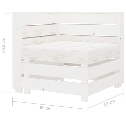 Garden Pallet Corner Sofa White Wood - Image 5