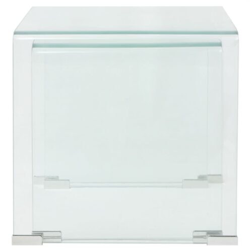 Two-Piece Nesting Table Set Tempered Glass Clear - Image 5
