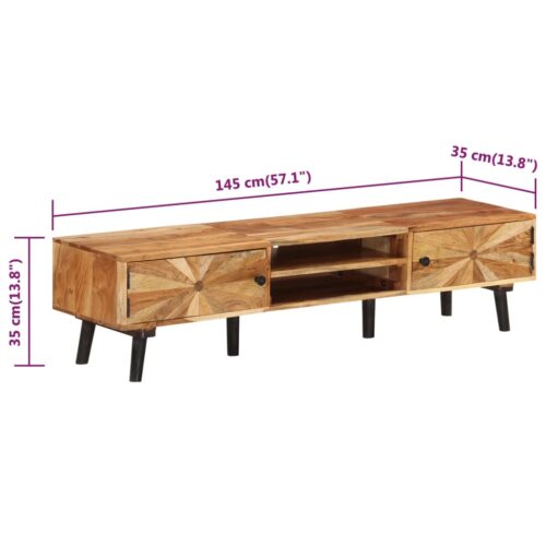 TV Cabinet 145x35x35cm Solid Wood Acacia - Image 10