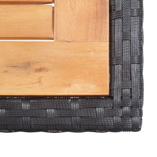 17-Piece Outdoor Dining Set with Cushions Poly Rattan Wicker Outdoor Patio Furniture Black - Image 5