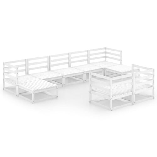 9-Piece Garden Lounge Set Pine Wood Outdoor Patio Furniture
