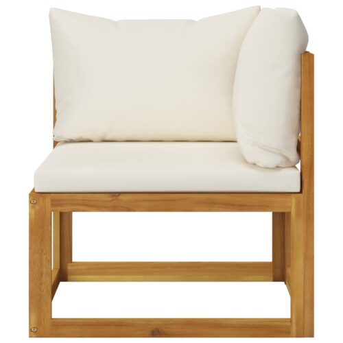 9-Piece Garden Lounge Set with Cushion Cream Acacia Wood Timber Outdoor Patio Furniture - Image 5