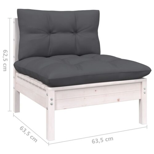 8-Piece Garden Lounge Set with Cushions Pine Wood Outdoor Patio Furniture - Image 6