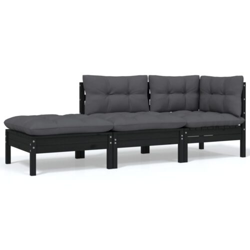8-Piece Garden Lounge Set with Cushions Pine Wood Outdoor Patio Furniture - Image 7