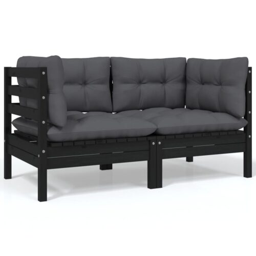8-Piece Garden Lounge Set with Cushions Pine Wood Outdoor Patio Furniture - Image 6