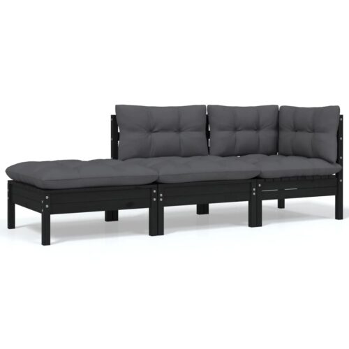 8-Piece Garden Lounge Set with Cushions Pine Wood Outdoor Patio Furniture - Image 8