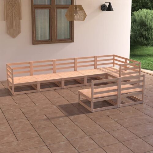 8-Piece Garden Lounge Set Pine Wood Outdoor Patio Furniture - Image 2
