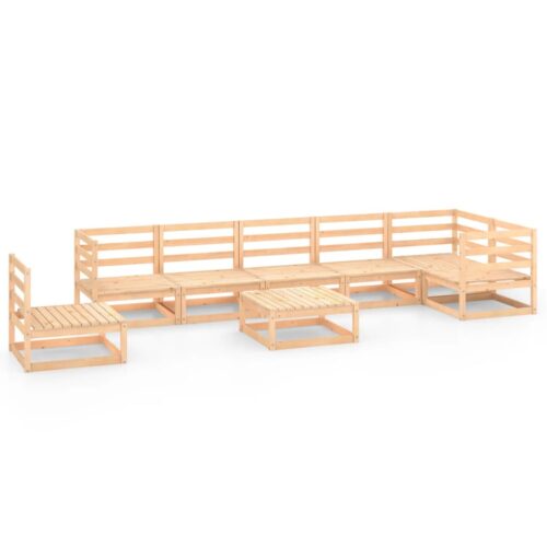 8-Piece Garden Lounge Set Pine Wood Outdoor Patio Furniture
