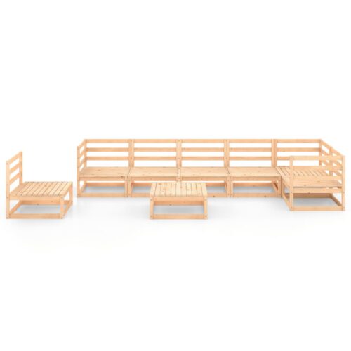8-Piece Garden Lounge Set Pine Wood Outdoor Patio Furniture - Image 3
