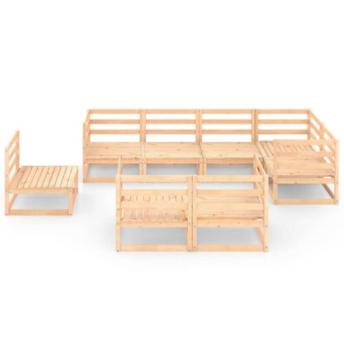 8-Piece Garden Lounge Set Pine Wood Outdoor Patio Furniture - Image 3