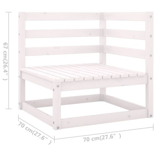 8-Piece Garden Lounge Set White Pine Wood Outdoor Patio Furniture - Image 10
