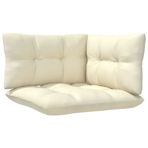 8-Piece Garden Lounge Set with Cream Cushions Pine Wood Outdoor Patio Furniture - Image 4