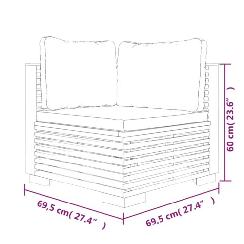 9-Piece Garden Lounge Set with Cushions Wood Timber Outdoor Patio Furniture Teak - Image 8