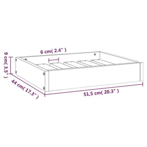 Dog Bed 51.5x44x9cm Solid Pine Wood - Image 3