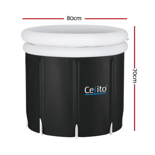 Weisshorn Portable Ice Bath Tub 70X80CM Inflatable Folding Bathtub Spa Massage - Image 2