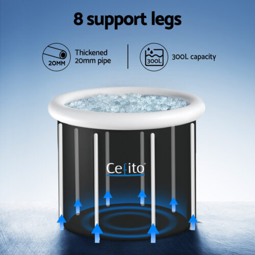 Weisshorn Portable Ice Bath Tub 70X80CM Inflatable Folding Bathtub Spa Massage - Image 5