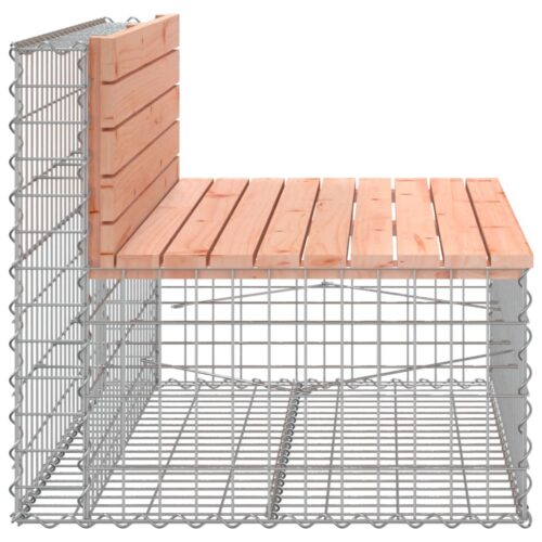 Gabion Design Garden Bench Outdoor Patio Park Wooden Seat Chair Steel Solid Wood - Image 4