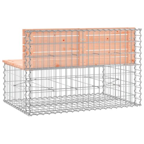 Gabion Design Garden Bench Outdoor Patio Park Wooden Seat Chair Steel Solid Wood - Image 5