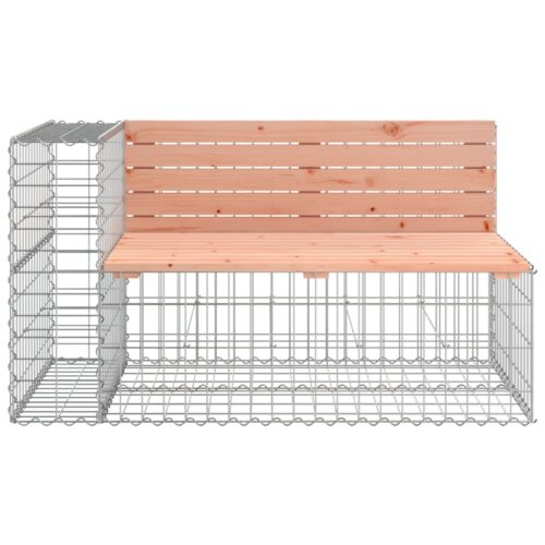 Gabion Design Garden Bench Outdoor Patio Park Wooden Seat Chair Steel Solid Wood - Image 4