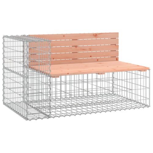 Gabion Design Garden Bench Outdoor Patio Park Wooden Seat Chair Steel Solid Wood - Image 3