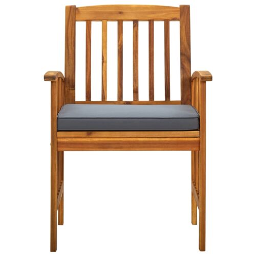 Garden Dining Chairs 4pcs with Cushions Solid Wood Acacia - Image 4